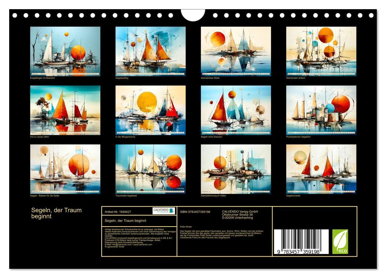 Bild: 9783457359198 | Segeln, der Traum beginnt (Wandkalender 2026 DIN A4 quer), CALVENDO...