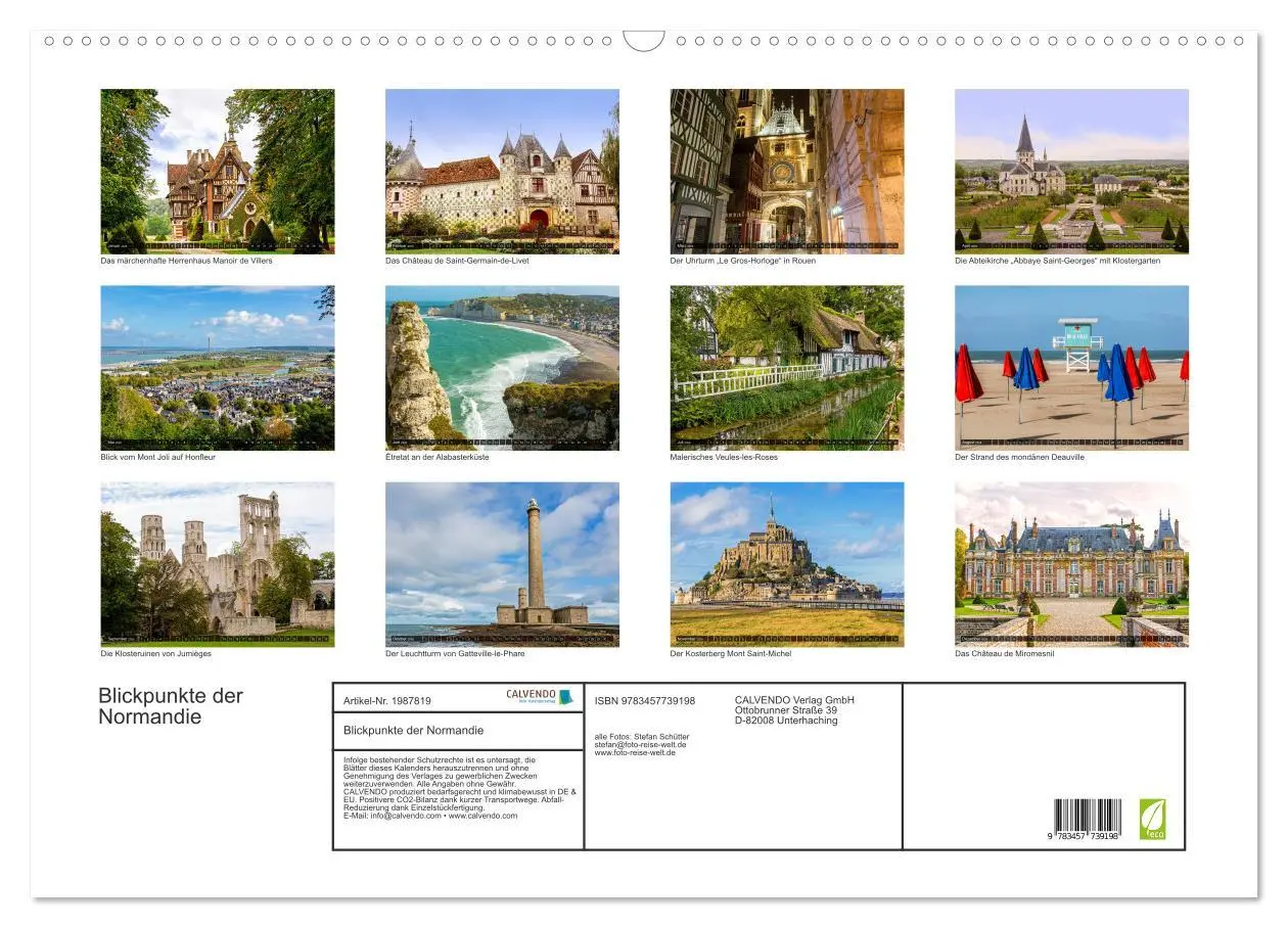 Bild: 9783457739198 | Blickpunkte der Normandie (Wandkalender 2026 DIN A2 quer), CALVENDO...