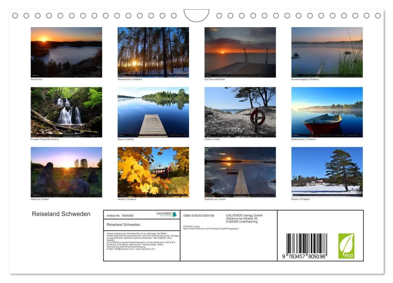 Bild: 9783457809198 | Reiseland Schweden (Wandkalender 2026 DIN A4 quer), CALVENDO...