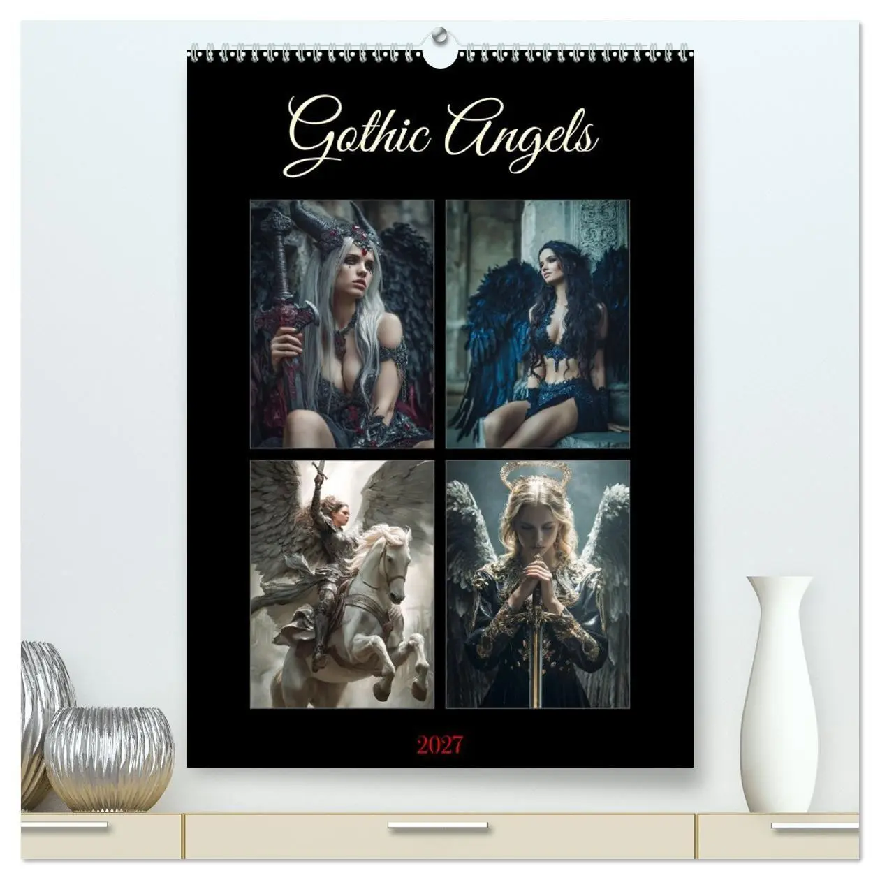 Cover: 9783516759198 | Gothic Angels (hochwertiger Premium Wandkalender 2027 DIN A2 hoch),...