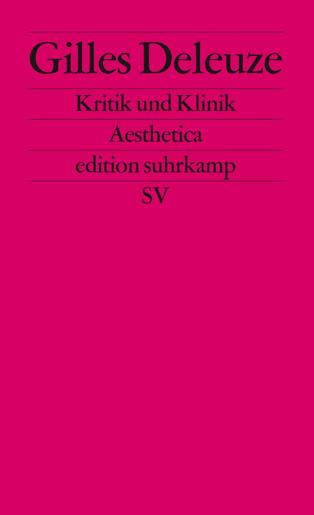 Cover: 9783518119198 | Kritik und Klinik | Gilles Deleuze | Taschenbuch | edition suhrkamp