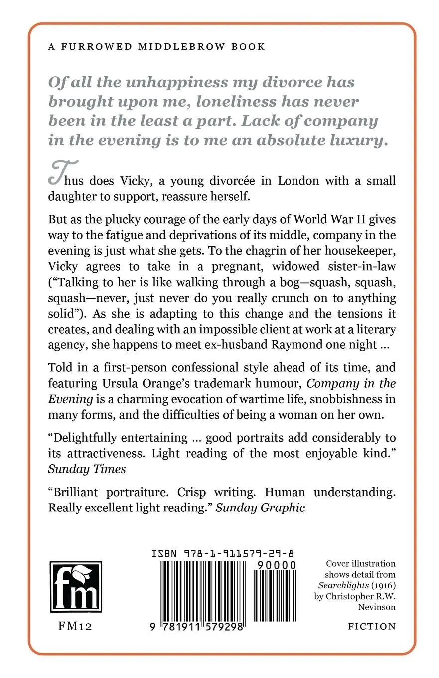 Rückseite: 9781911579298 | Company in the Evening | Ursula Orange | Taschenbuch | Englisch | 2017