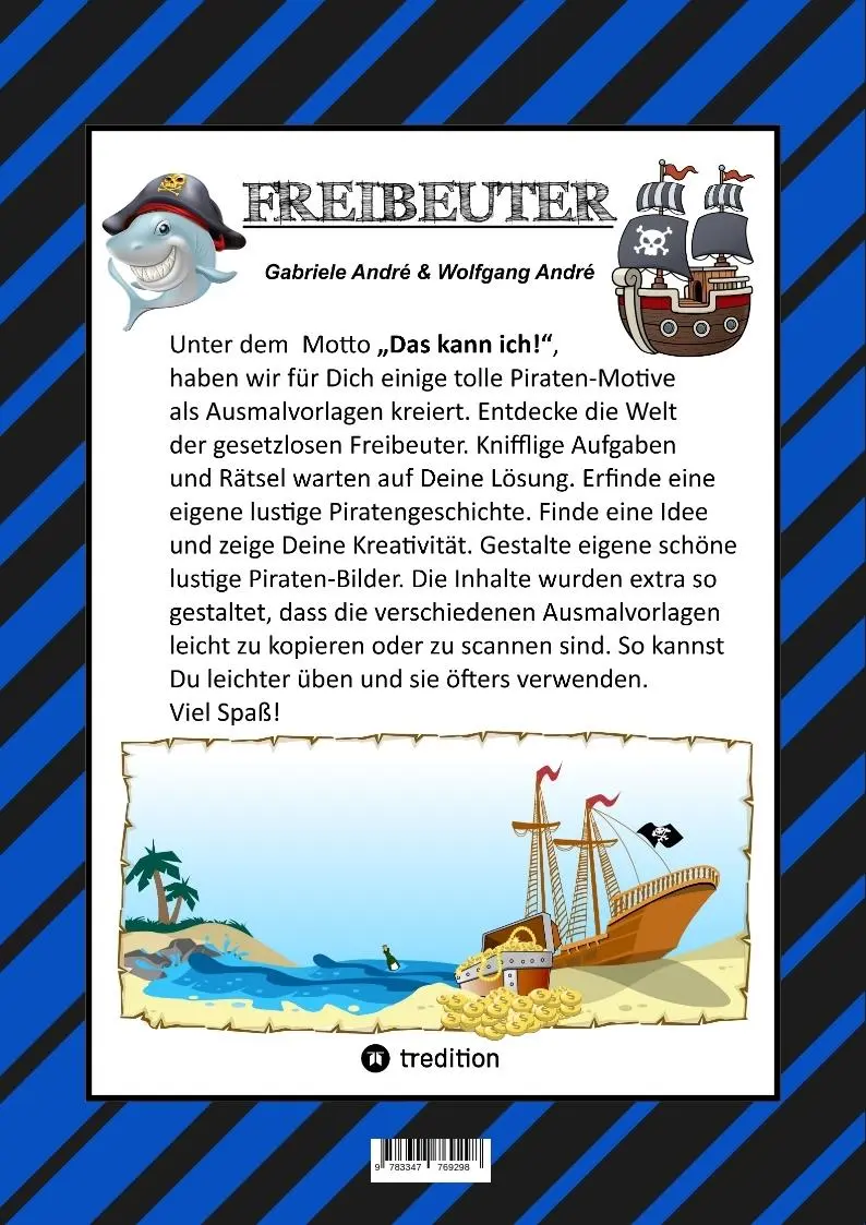 Rückseite: 9783347769298 | CRAFTBOOK - 100 SEITEN PIRATEN - TOLLE AUSMALMOTIVE - WISSENSWERTES...