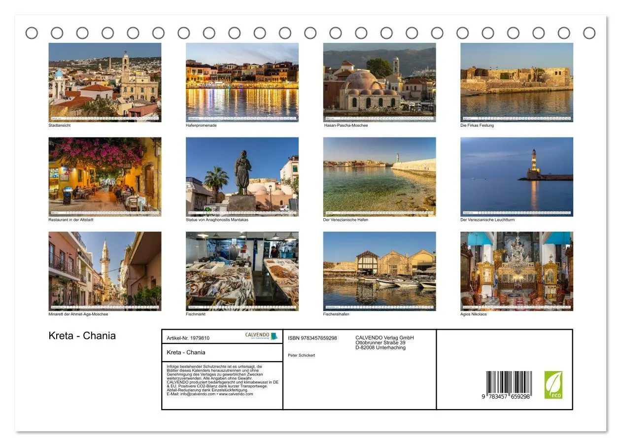 Bild: 9783457659298 | Kreta - Chania (Tischkalender 2026 DIN A5 quer), CALVENDO...