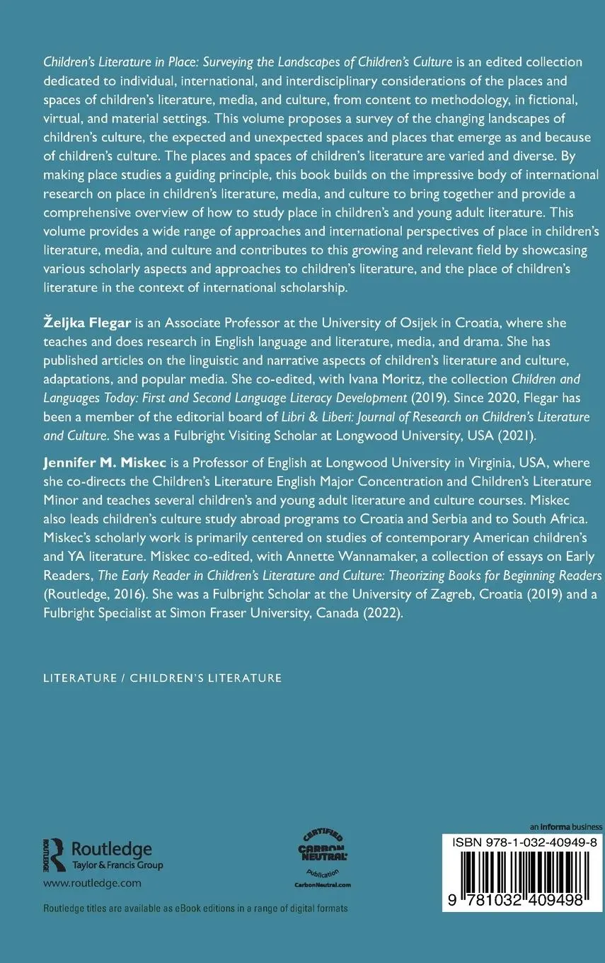 Rückseite: 9781032409498 | Children's Literature in Place | ¿Eljka Flegar (u. a.) | Buch | 2024