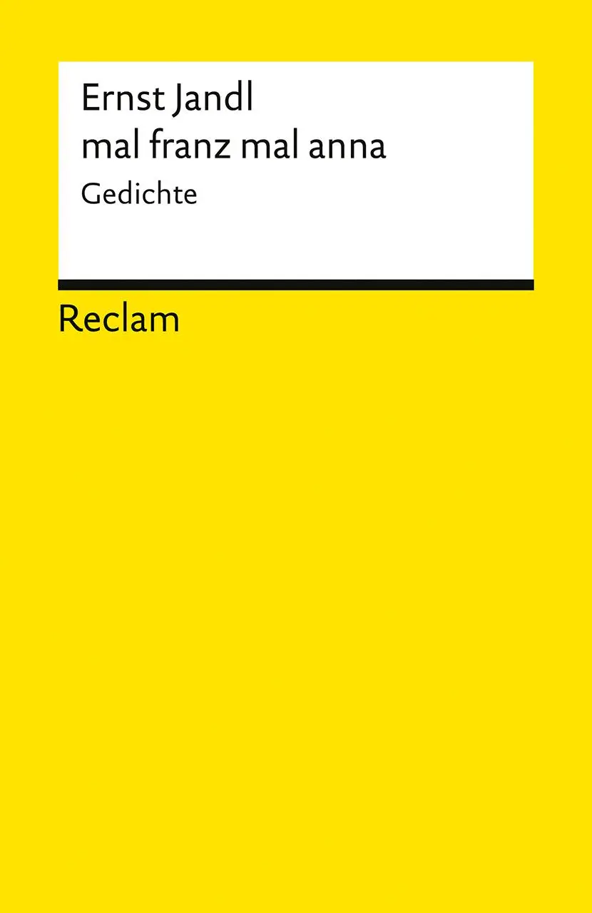 Cover: 9783150189498 | mal franz mal anna | Ernst Jandl | Taschenbuch | 167 S. | Deutsch