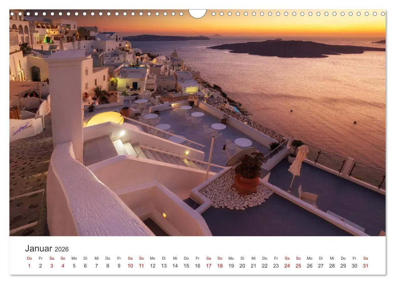 Bild: 9783457639498 | Santorini Fira &amp; Firostefani (Wandkalender 2026 DIN A3 quer),...
