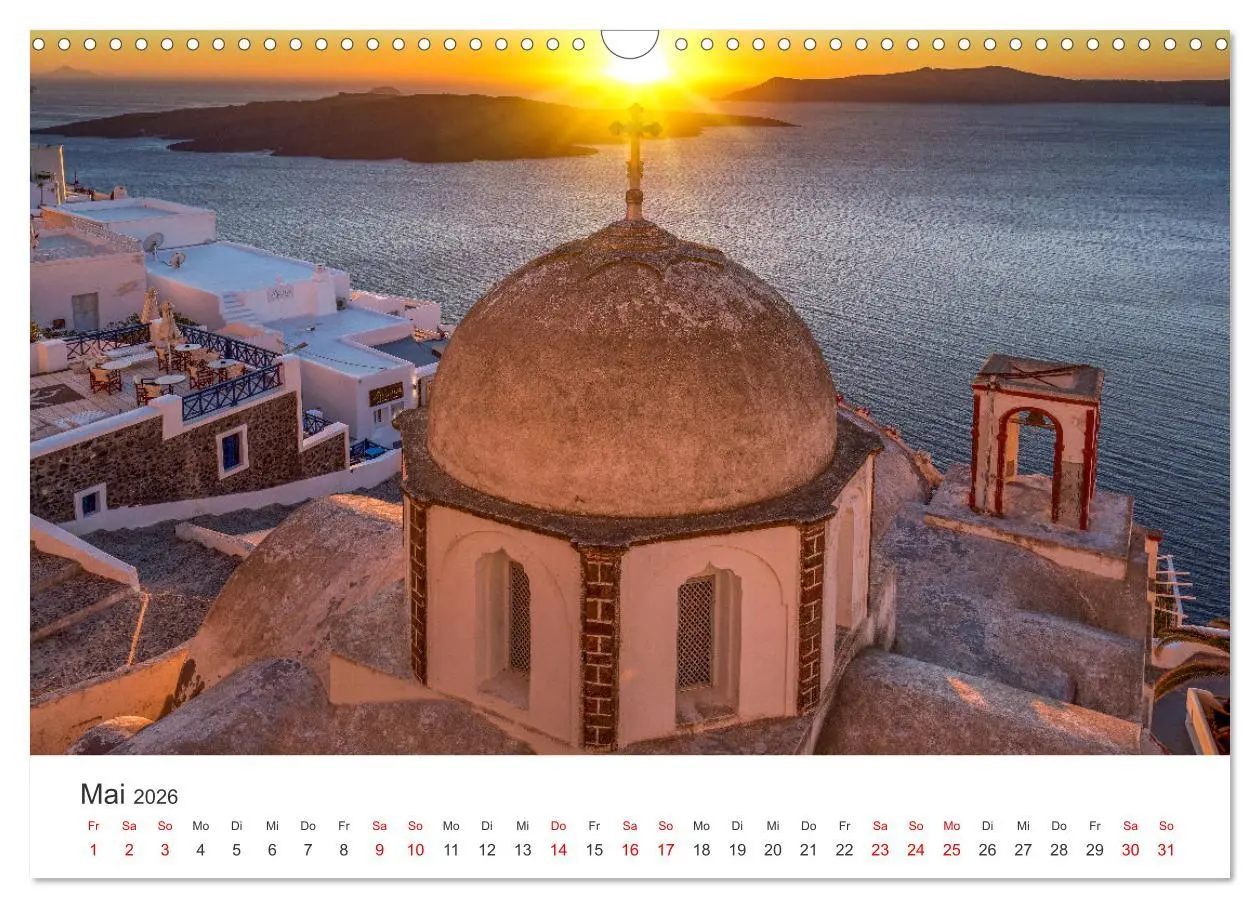 Bild: 9783457639498 | Santorini Fira &amp; Firostefani (Wandkalender 2026 DIN A3 quer),...