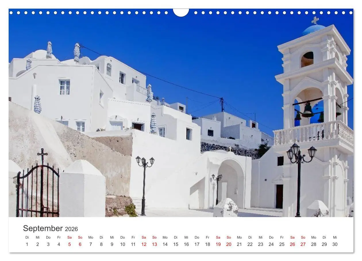 Bild: 9783457639498 | Santorini Fira &amp; Firostefani (Wandkalender 2026 DIN A3 quer),...