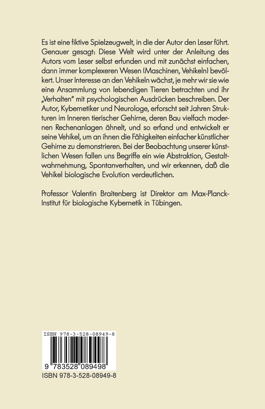 Rückseite: 9783528089498 | Künstliche Wesen | Verhalten kybernetischer Vehikel | Braitenberg