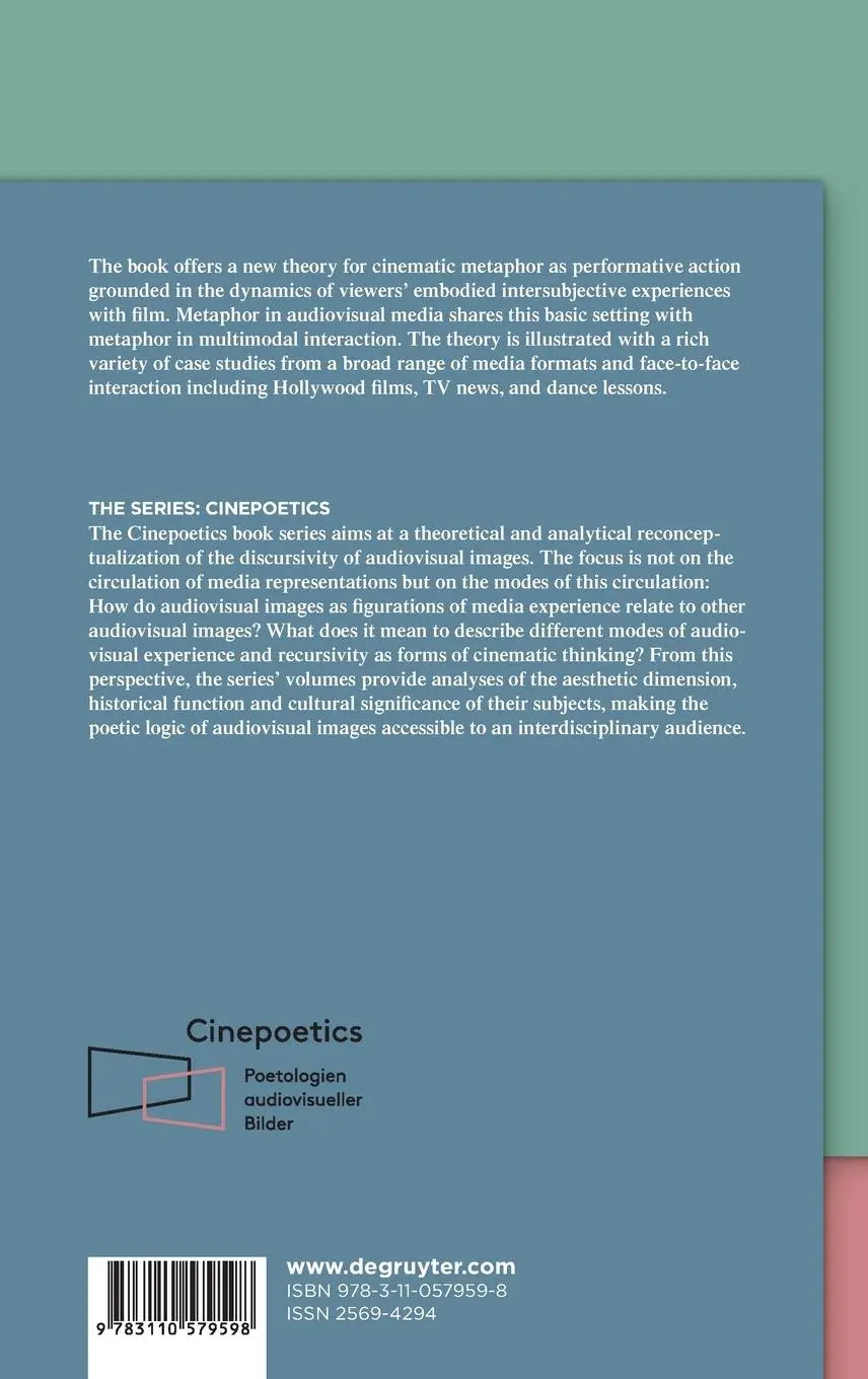 Rückseite: 9783110579598 | Cinematic Metaphor | Experience - Affectivity - Temporality | Buch
