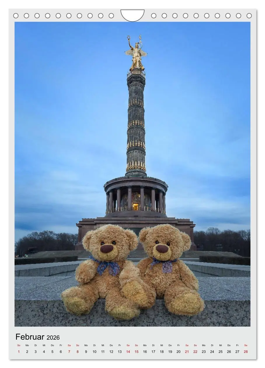 Bild: 9783516409598 | Travelling Teddy in Europa (Wandkalender 2026 DIN A4 hoch),...
