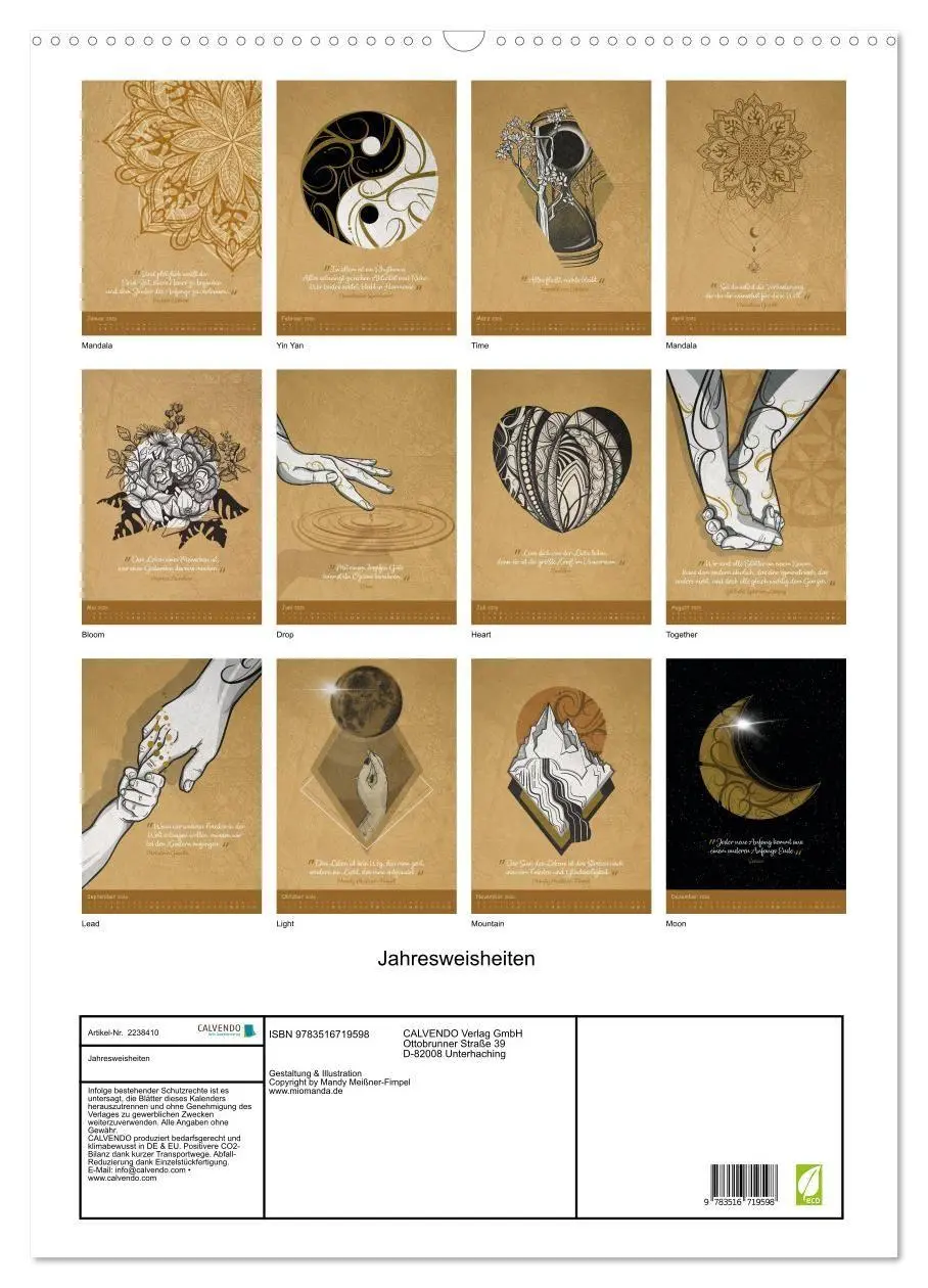 Bild: 9783516719598 | Jahresweisheiten (Wandkalender 2026 DIN A2 hoch), CALVENDO...