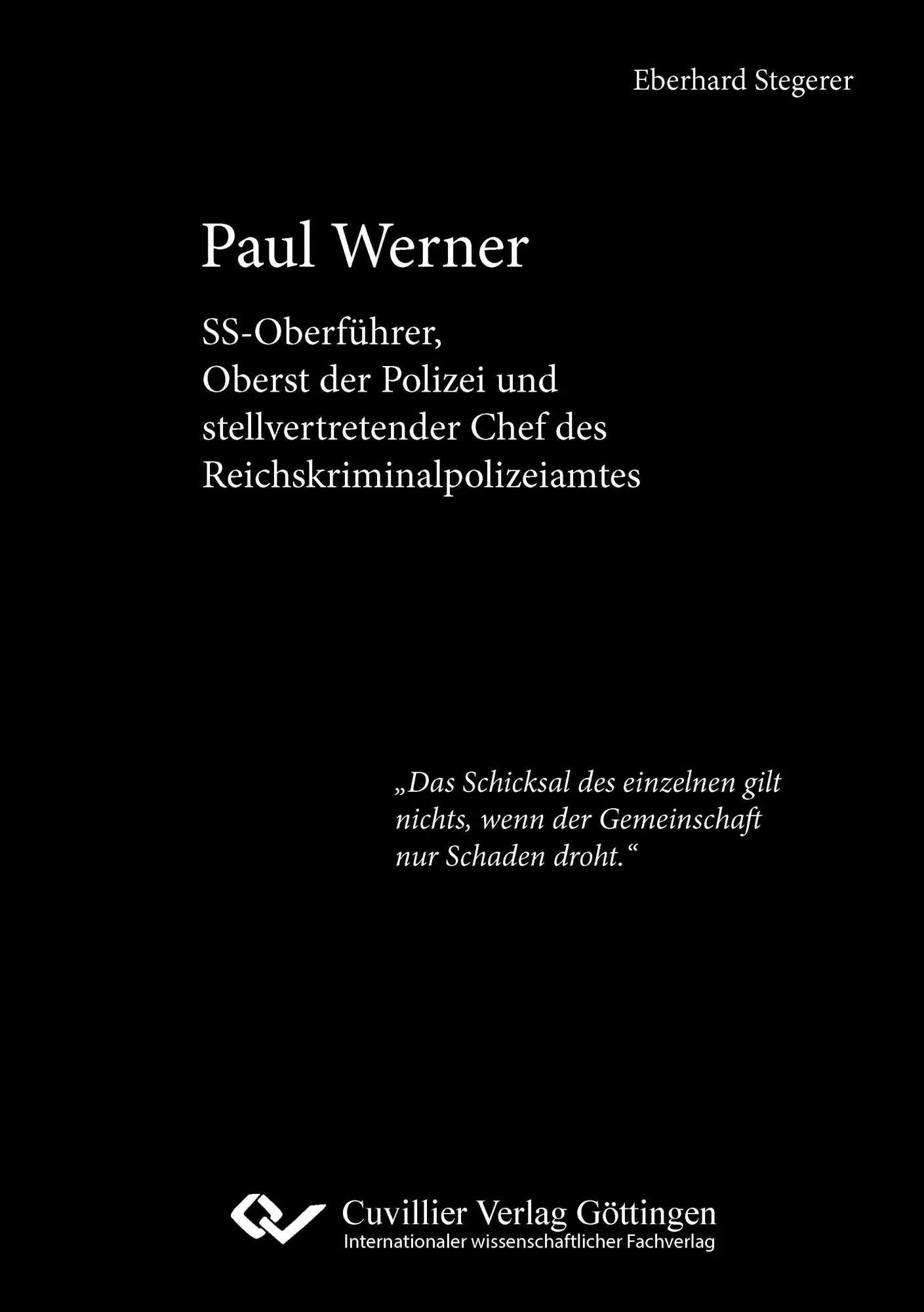 Cover: 9783689529598 | Paul Werner. SS-Oberführer, Oberst der Polizei und...
