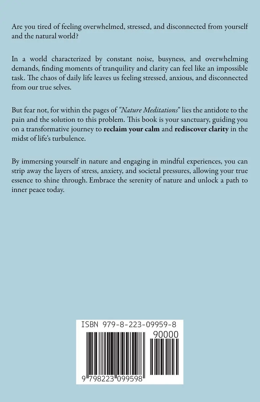 Rückseite: 9798223099598 | Nature Meditations | Melinda Dean | Taschenbuch | Englisch | 2023