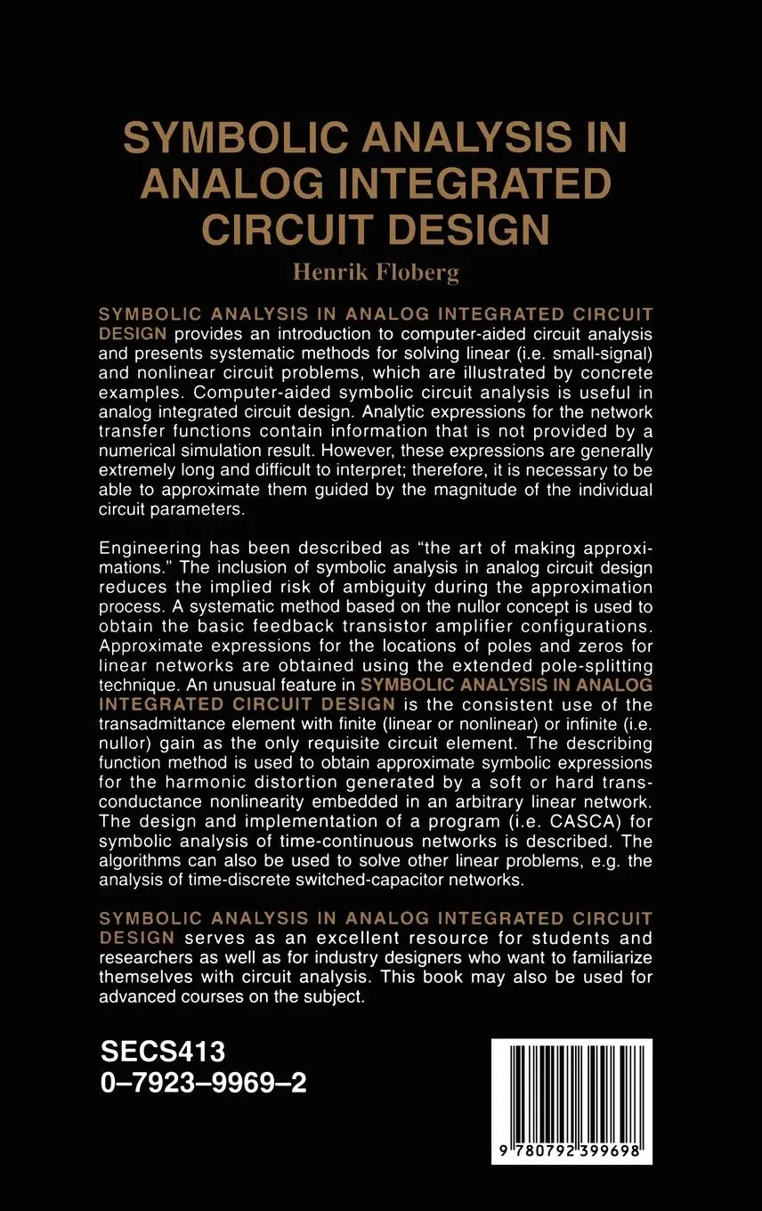 Rückseite: 9780792399698 | Symbolic Analysis in Analog Integrated Circuit Design | Henrik Floberg