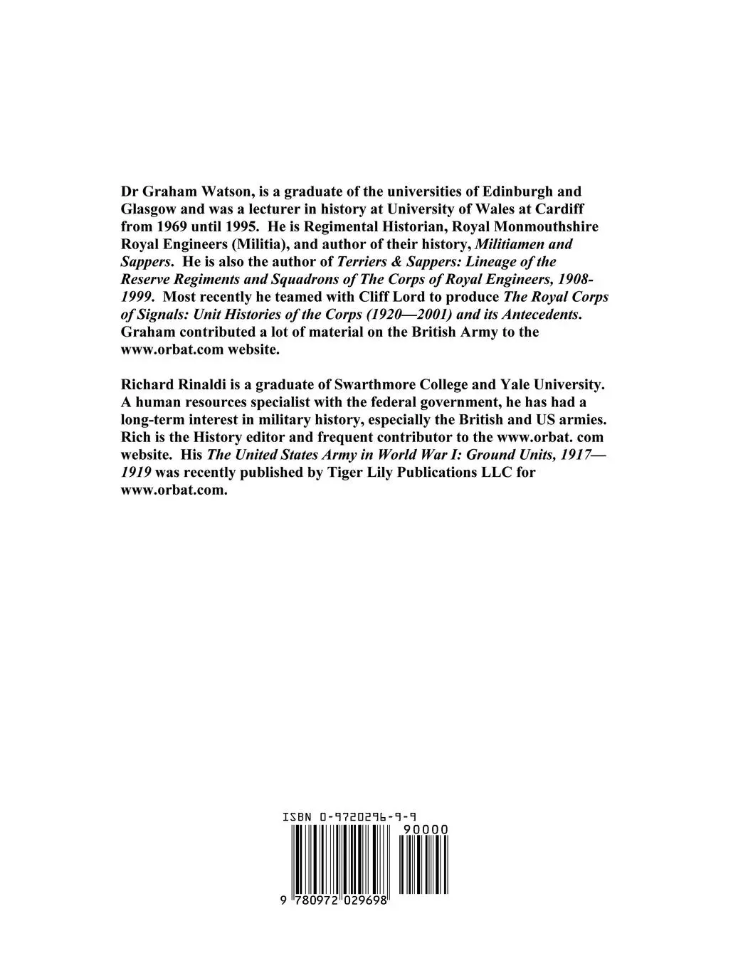 Rückseite: 9780972029698 | The British Army in Germany | An Organizational History 1947-2004