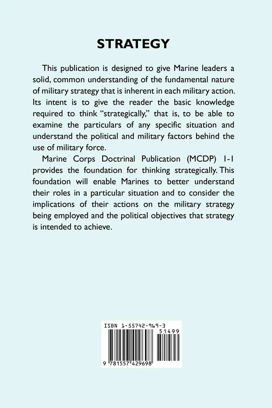 Rückseite: 9781557429698 | U.S. Marine Corps Strategy (MCDP 1-1) | Taschenbuch | Englisch | 2024