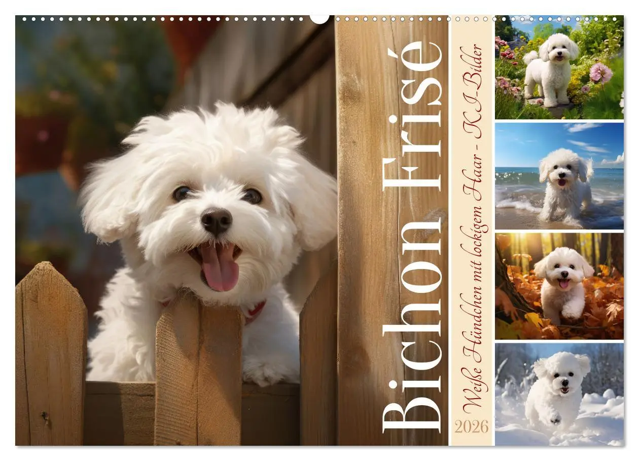 Cover: 9783457479698 | Bichon frisé, weiße Hündchen mit lockigem Haar (Wandkalender 2026...