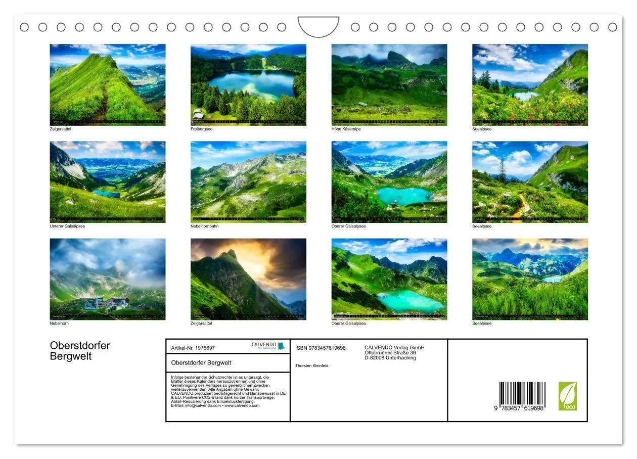 Bild: 9783457619698 | Oberstdorfer Bergwelt (Wandkalender 2026 DIN A4 quer), CALVENDO...