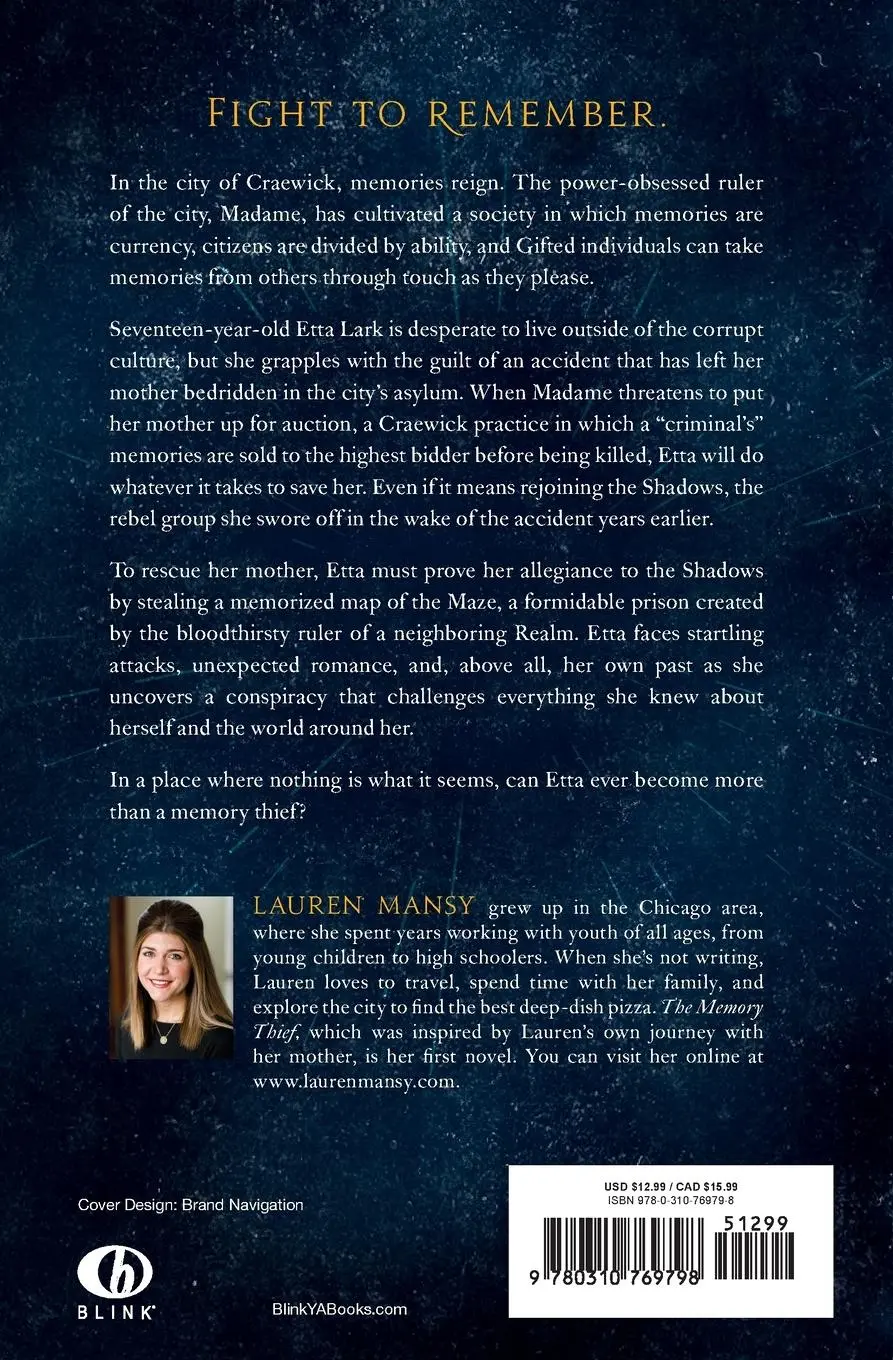 Rückseite: 9780310769798 | Memory Thief | Lauren Mansy | Taschenbuch | Englisch | 2019 | Blink