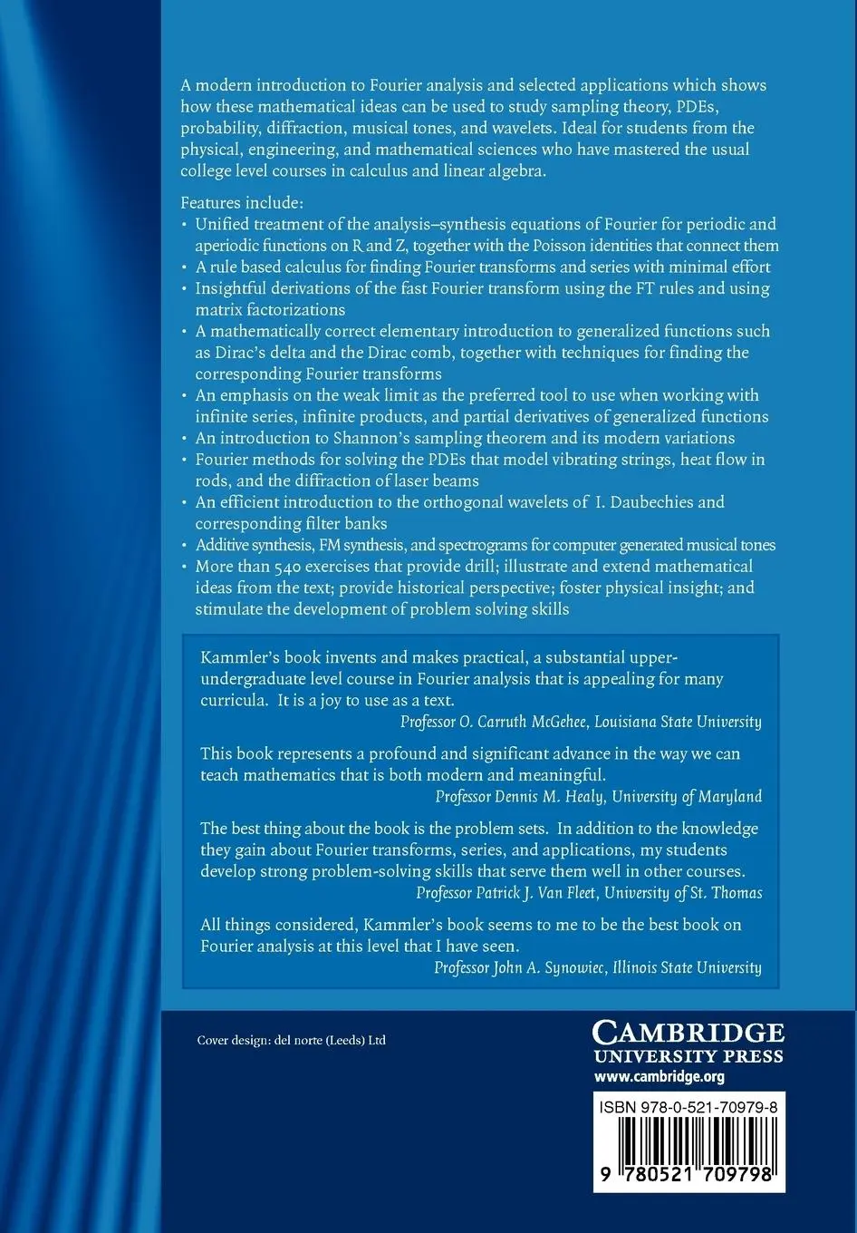 Rückseite: 9780521709798 | A First Course in Fourier Analysis | David W. Kammler | Taschenbuch