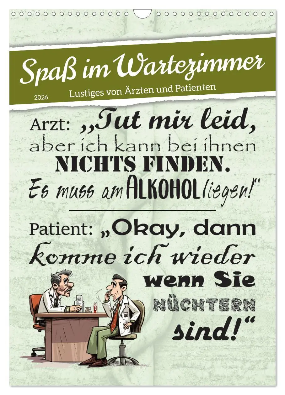 Cover: 9783516319798 | Spaß im Wartezimmer (Wandkalender 2026 DIN A3 hoch), CALVENDO...