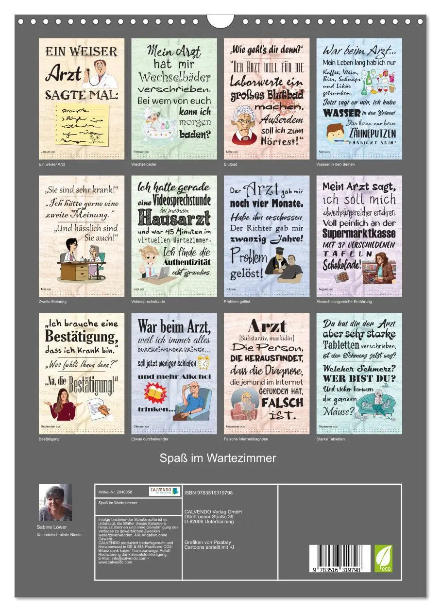 Bild: 9783516319798 | Spaß im Wartezimmer (Wandkalender 2026 DIN A3 hoch), CALVENDO...
