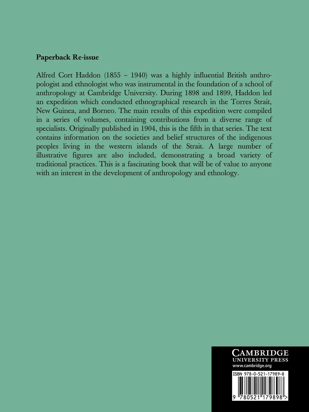 Rückseite: 9780521179898 | Reports of the Cambridge Anthropological Expedition to Torres Straits