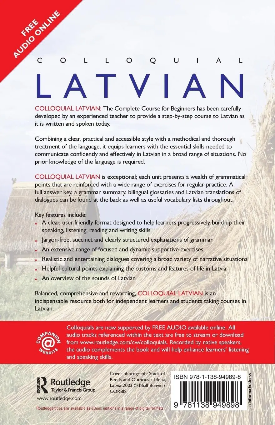Rückseite: 9781138949898 | Colloquial Latvian | The Complete Course for Beginners | Taschenbuch