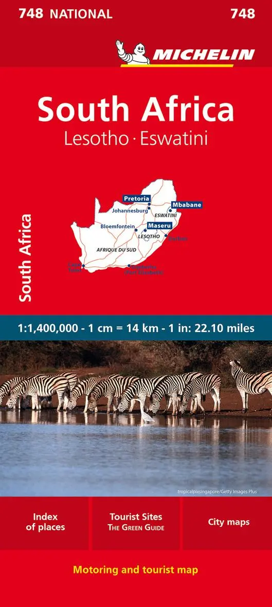 Cover: 9782067259898 | Michelin Südafrika | Straßen- und Tourismuskarte 1: 1.500.000 | 2023