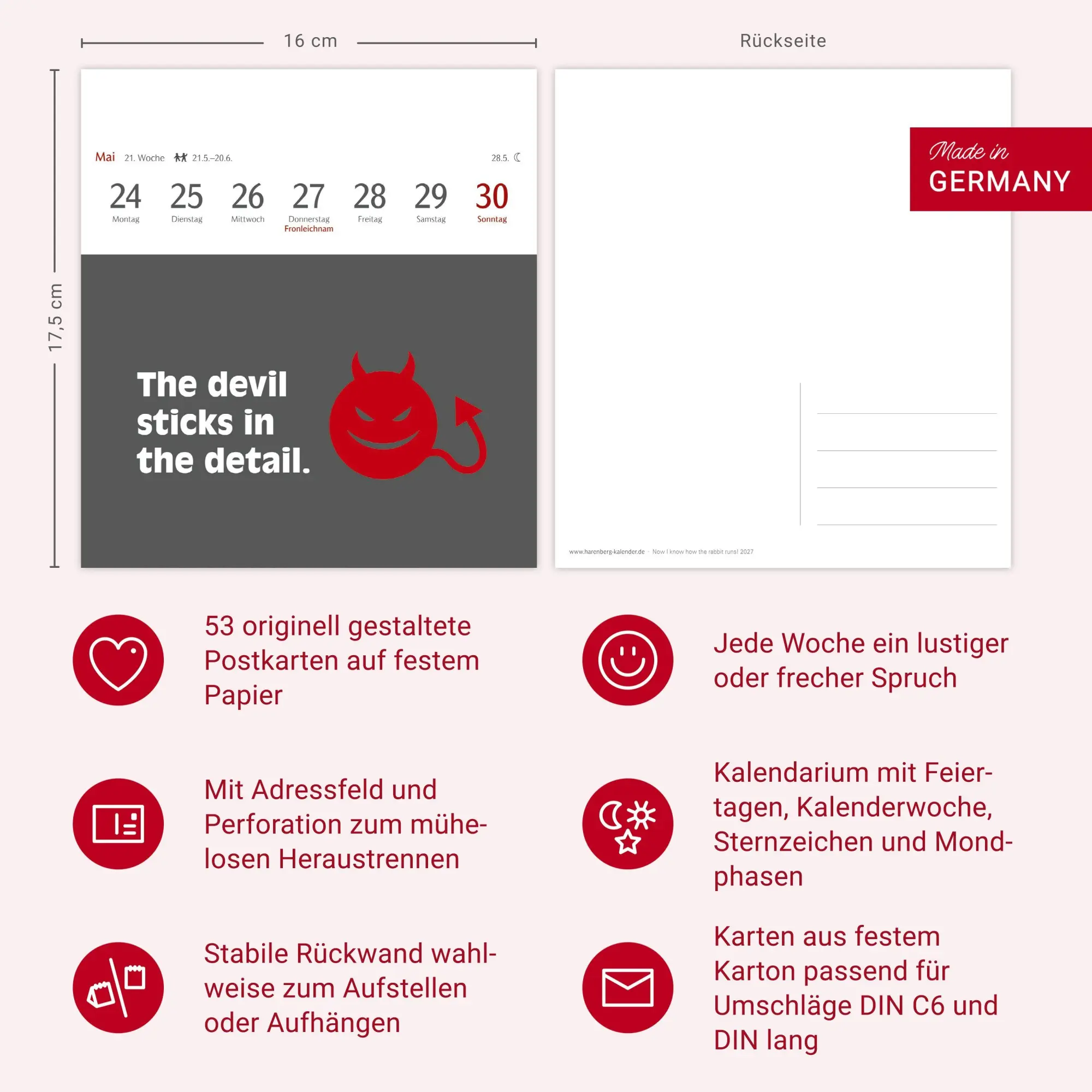 Bild: 9783840039898 | Now I know how the rabbit runs Postkartenkalender 2027 - 53...