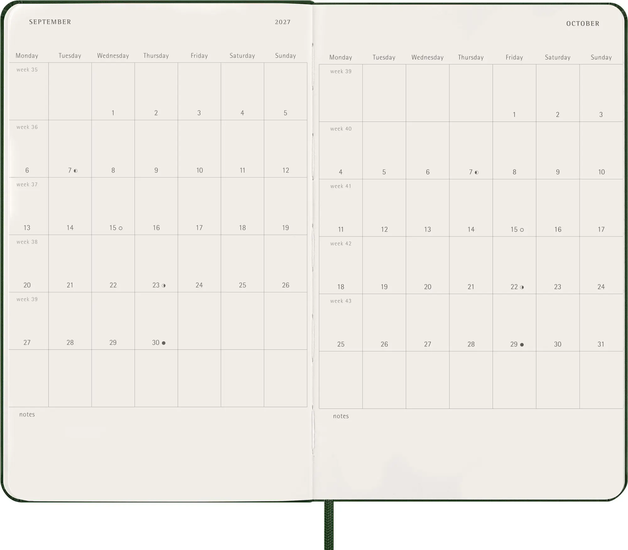 Bild: 8056999279998 | Moleskine 12 Monate Tageskalender 2027, Large/A5, 1 Tag = 1 Seite,...