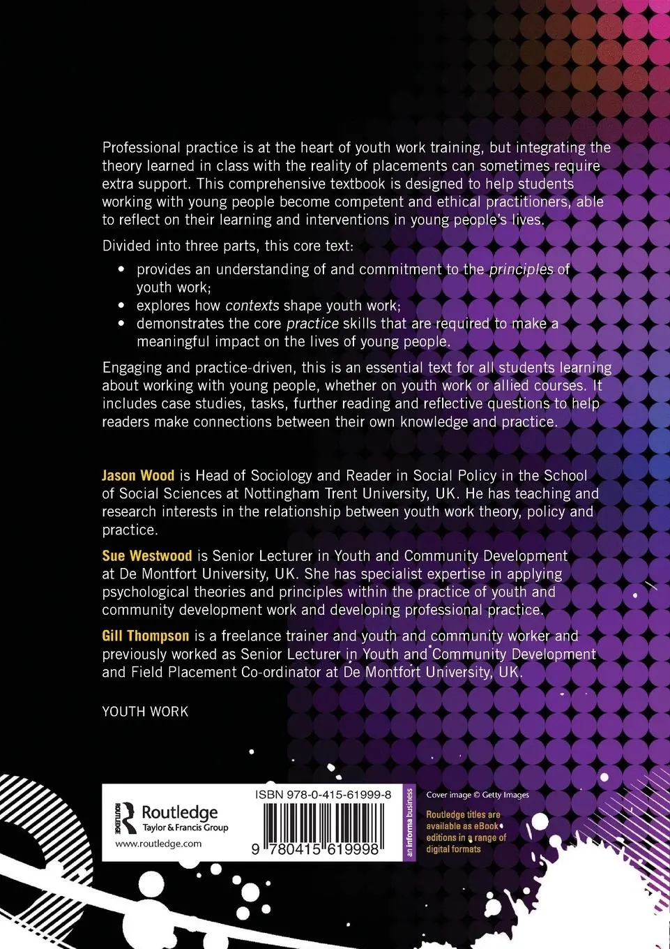 Rückseite: 9780415619998 | Youth Work | Preparation for Practice | Jason Wood (u. a.) | Buch