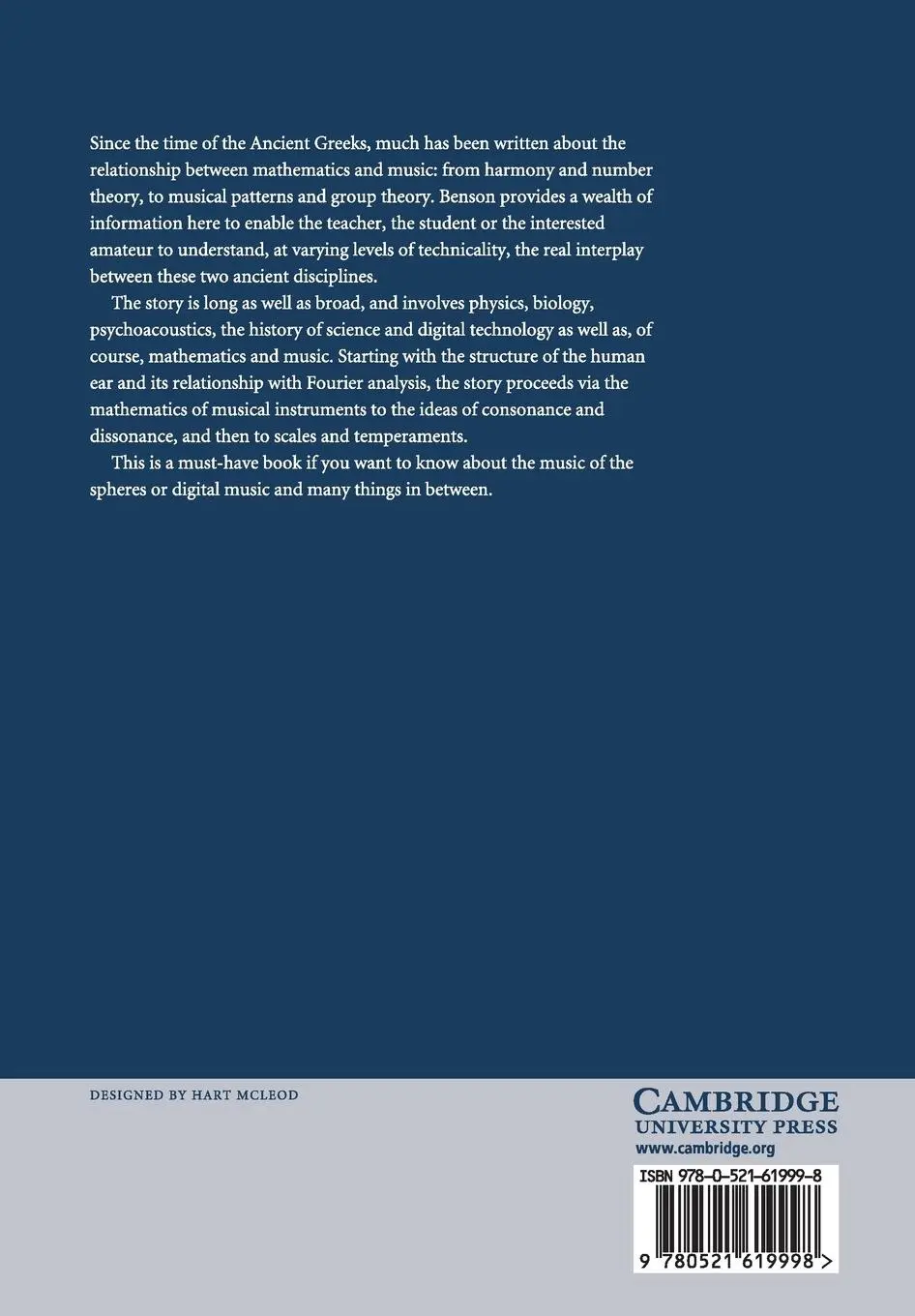 Rückseite: 9780521619998 | Music | A Mathematical Offering | Dave Benson | Taschenbuch | Englisch