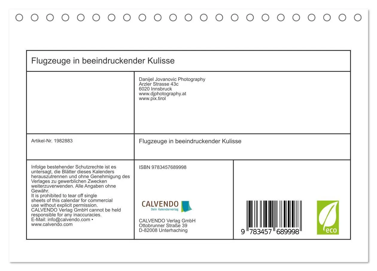 Bild: 9783457689998 | Flugzeuge in beeindruckender Kulisse (Tischkalender 2026 DIN A5...