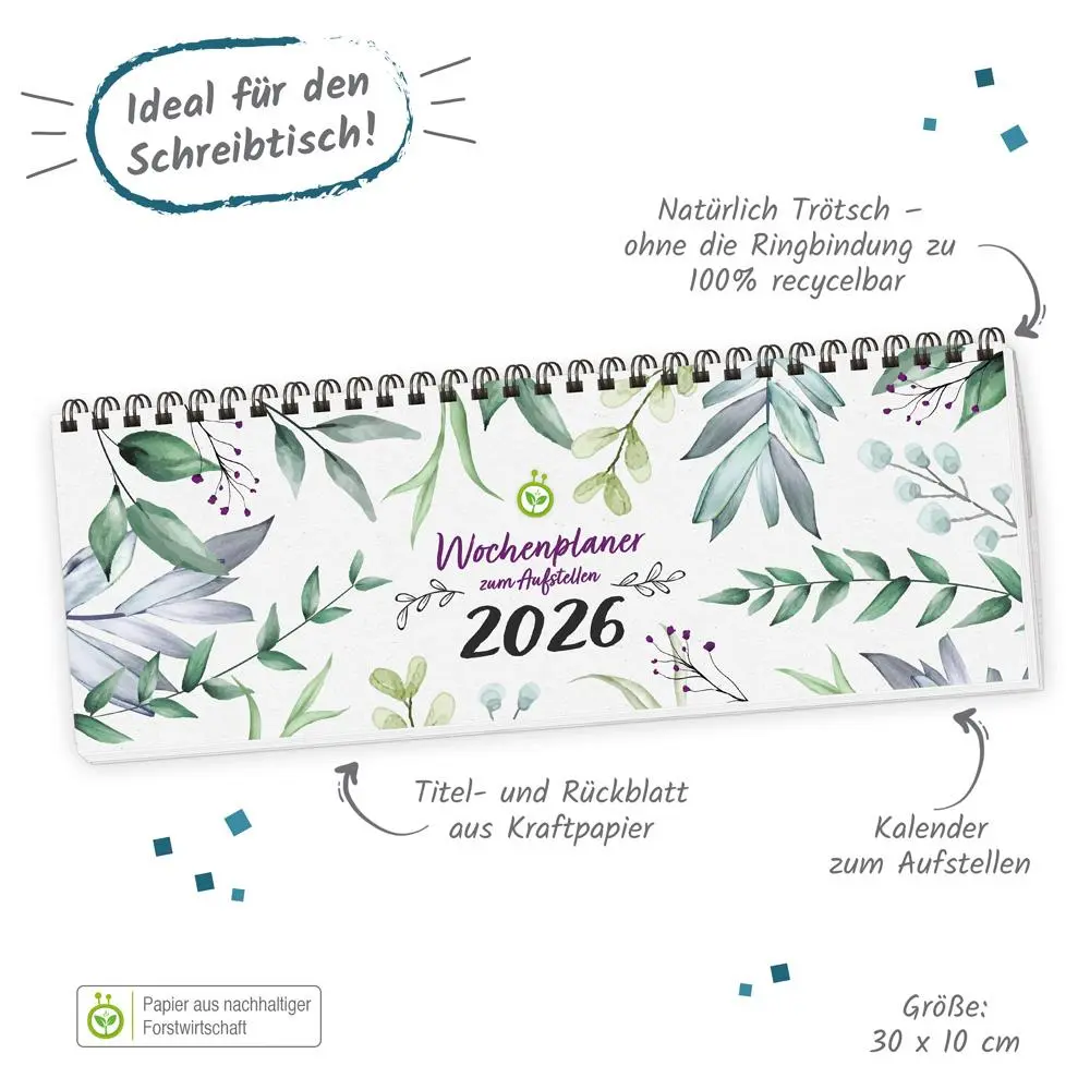 Bild: 4251901510099 | Trötsch Wochenplaner zum Aufstellen Natur 2026 | KG | Kalender | 2026