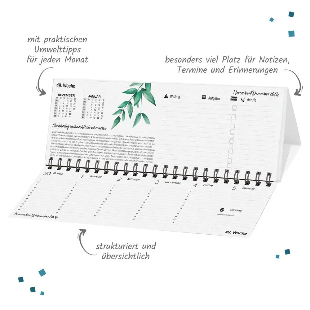 Bild: 4251901510099 | Trötsch Wochenplaner zum Aufstellen Natur 2026 | KG | Kalender | 2026