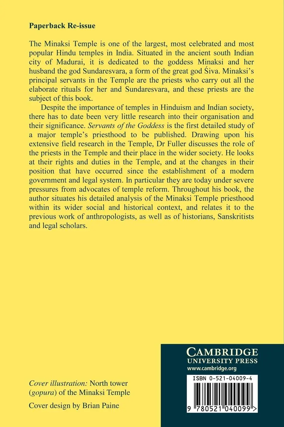 Rückseite: 9780521040099 | Servants of the Goddess | The Priests of a South Indian Temple | Buch