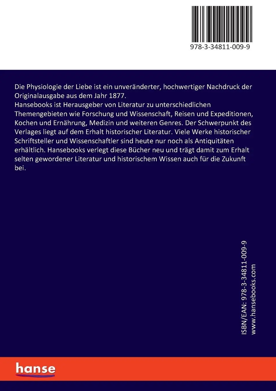 Rückseite: 9783348110099 | Die Physiologie der Liebe | Paolo Mantegazza | Taschenbuch | 408 S.