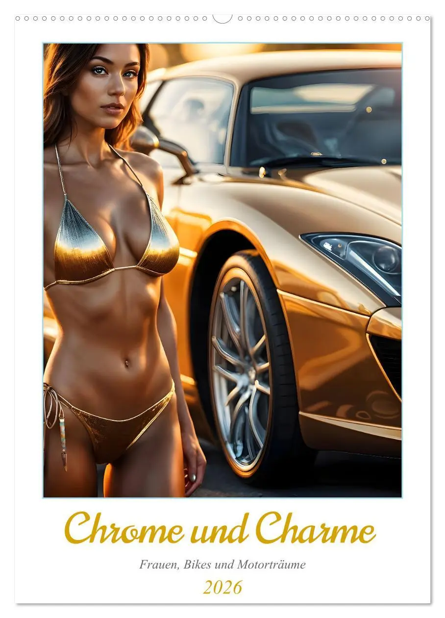 Cover: 9783457250099 | Chrome und Charme - Frauen, Bikes und Motorträume (Wandkalender...