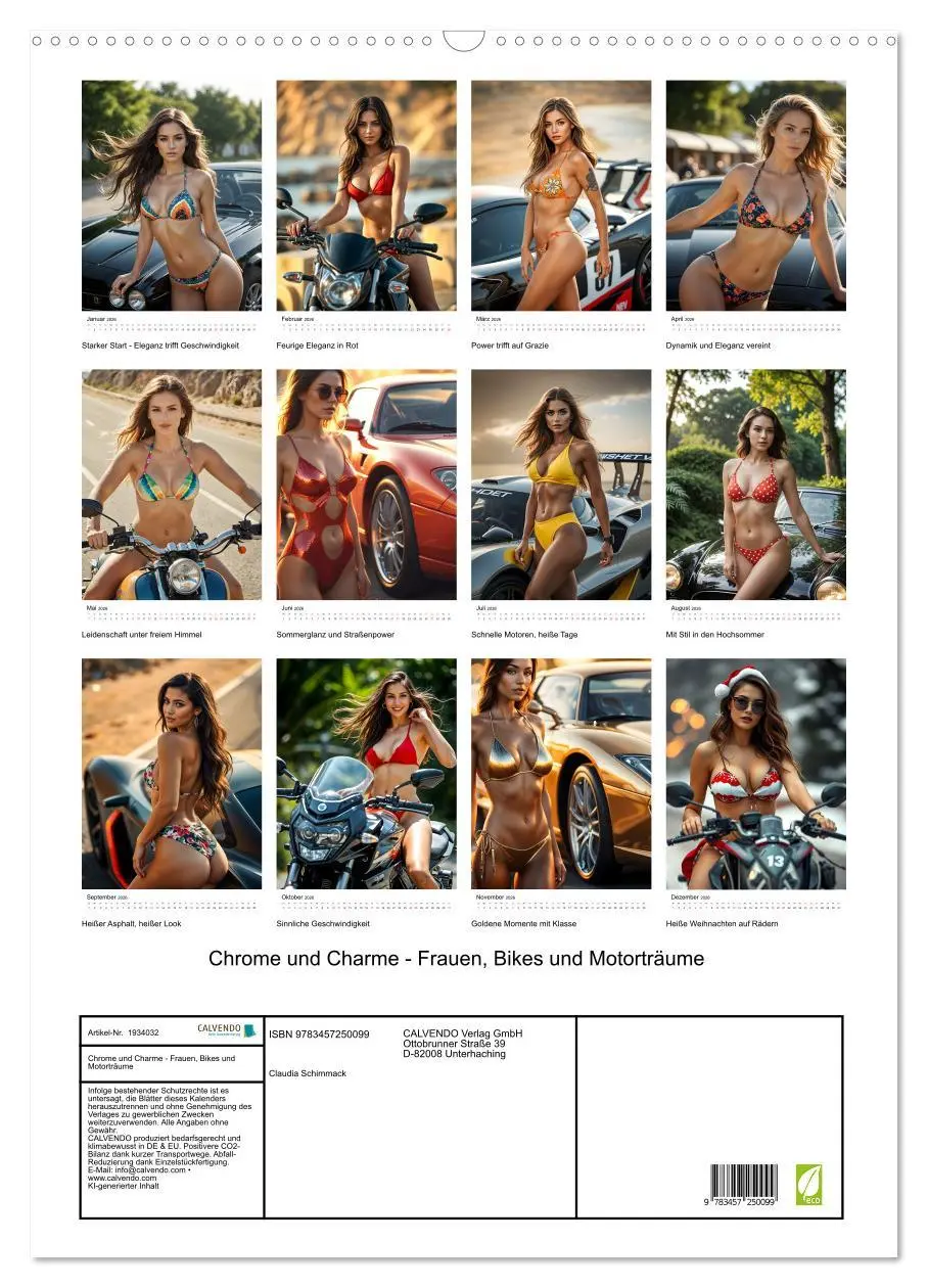 Bild: 9783457250099 | Chrome und Charme - Frauen, Bikes und Motorträume (Wandkalender...