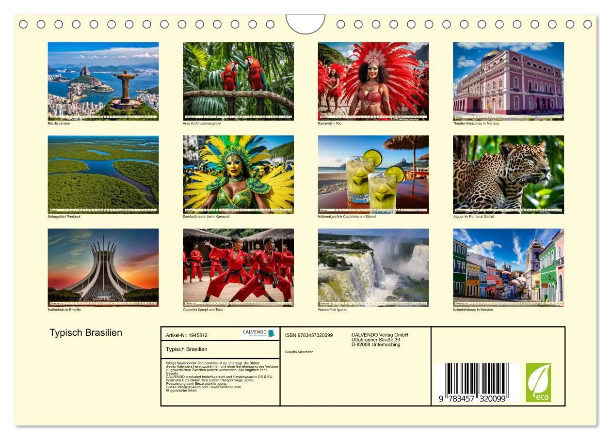 Bild: 9783457320099 | Typisch Brasilien (Wandkalender 2026 DIN A4 quer), CALVENDO...
