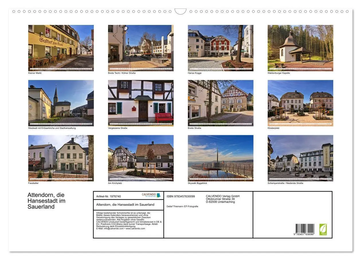 Bild: 9783457630099 | Attendorn, die Hansestadt im Sauerland (Wandkalender 2026 DIN A2...