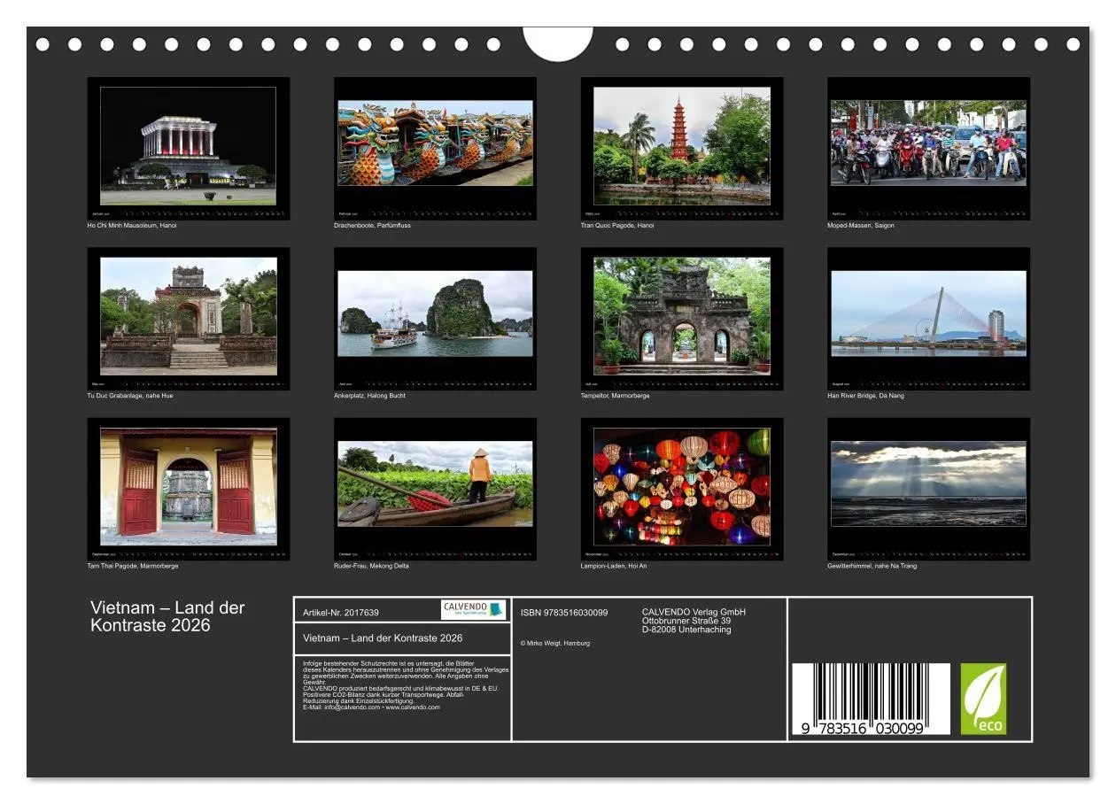 Bild: 9783516030099 | Vietnam - Land der Kontraste 2026 (Wandkalender 2026 DIN A4 quer),...