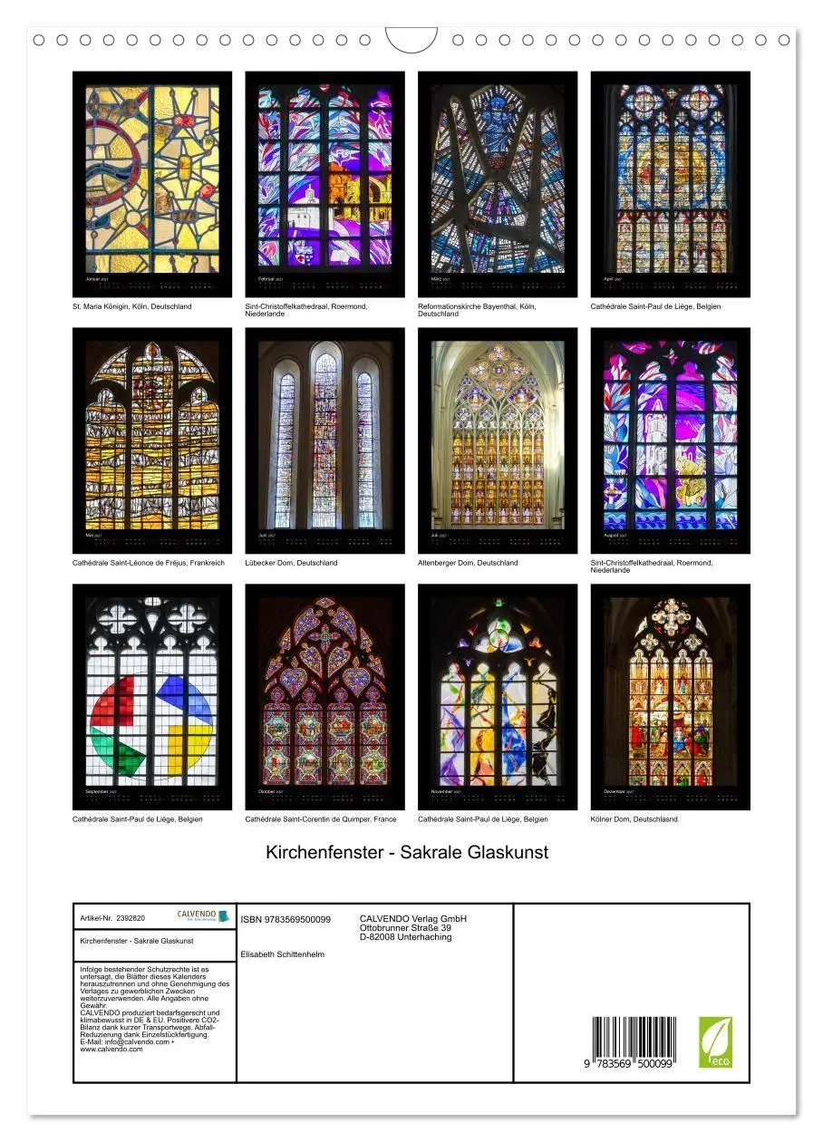 Bild: 9783569500099 | Kirchenfenster - Sakrale Glaskunst (Wandkalender 2027 DIN A3 hoch),...