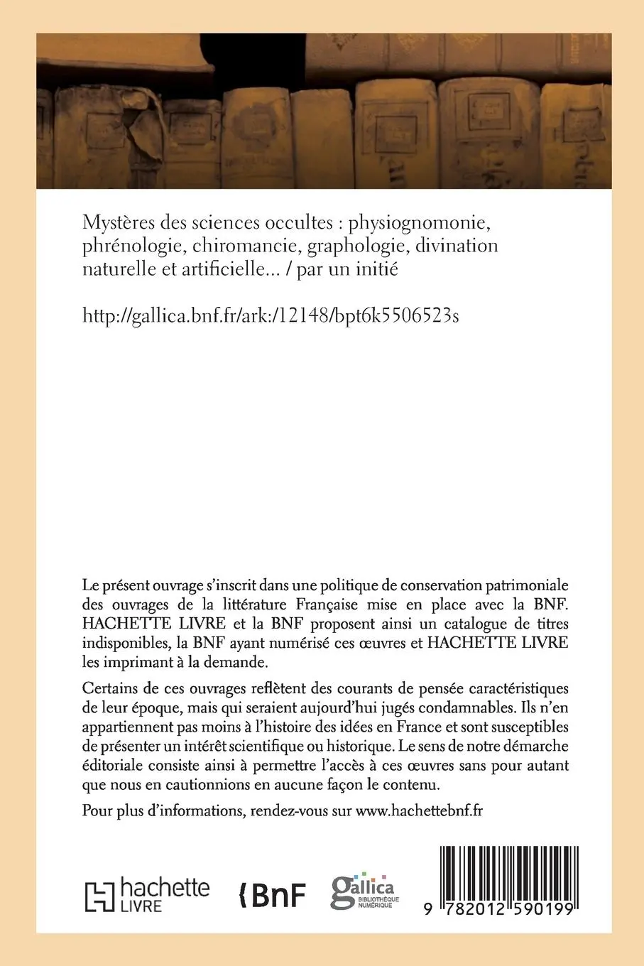 Rückseite: 9782012590199 | Mystères Des Sciences Occultes: Physiognomonie, Phrénologie,...