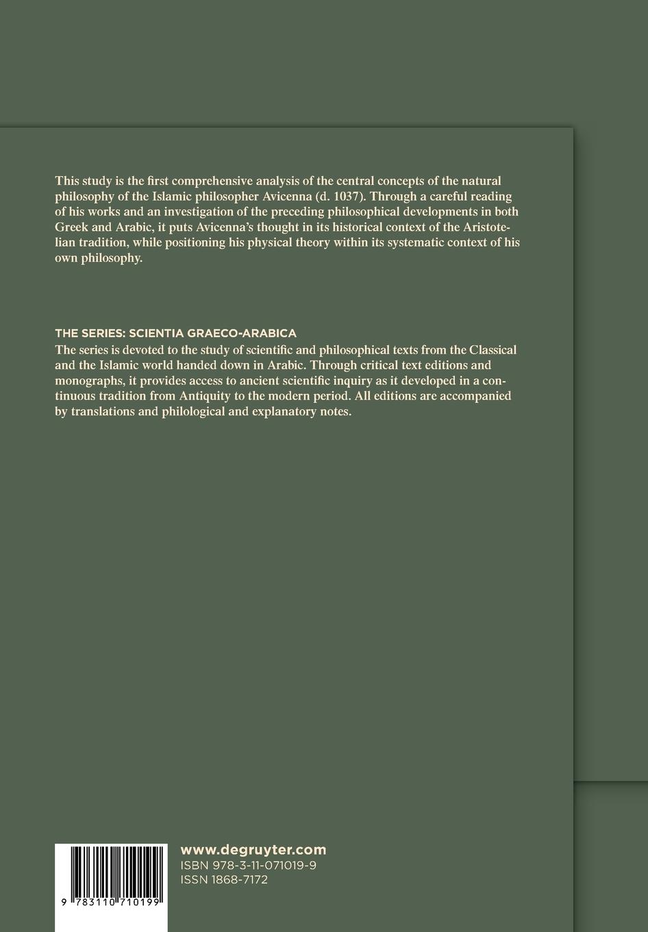 Rückseite: 9783110710199 | The Elements of Avicenna¿s Physics | Andreas Lammer | Taschenbuch | XX