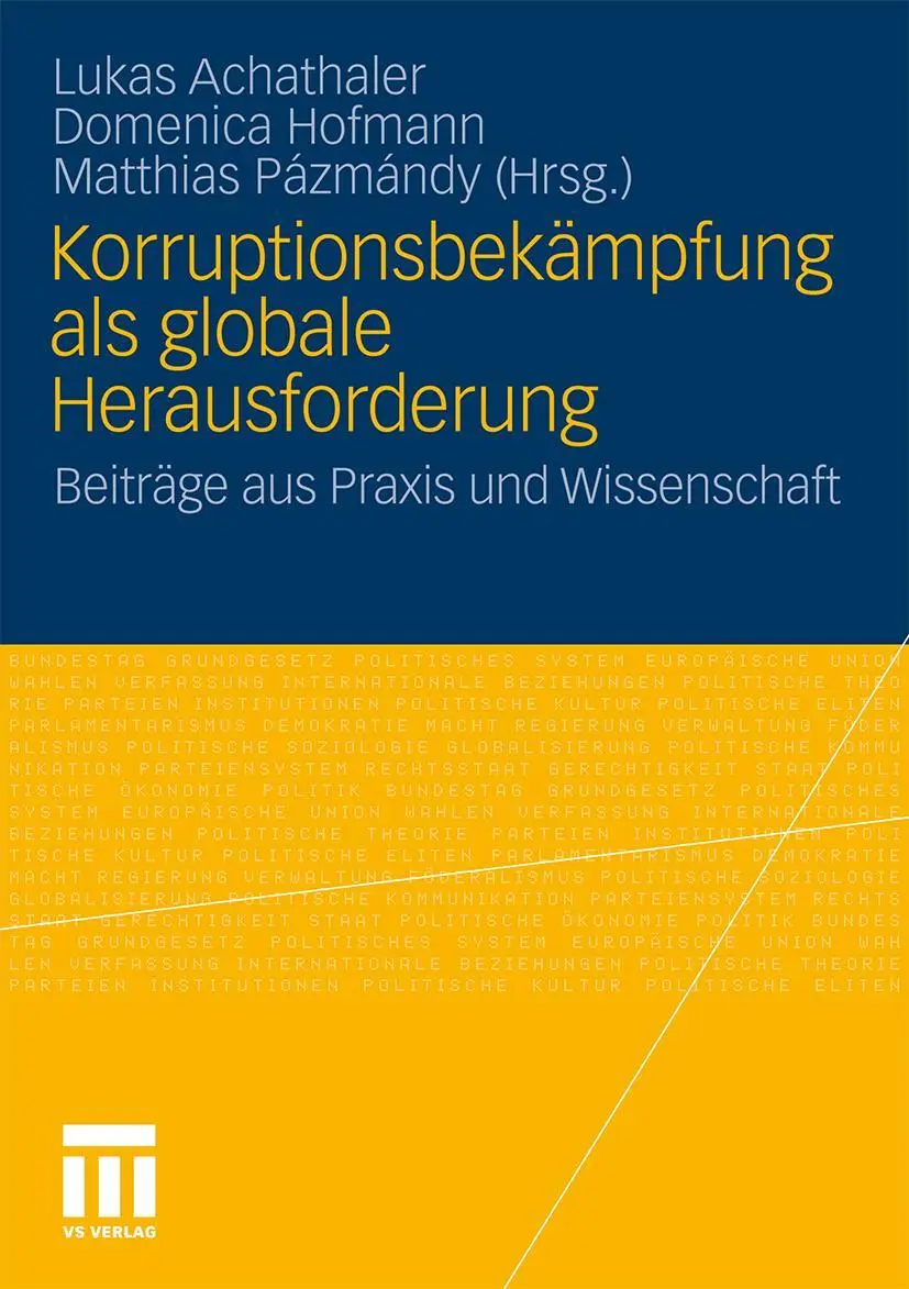 Cover: 9783531180199 | Korruptionsbekämpfung als globale Herausforderung | Achathaler (u. a.)