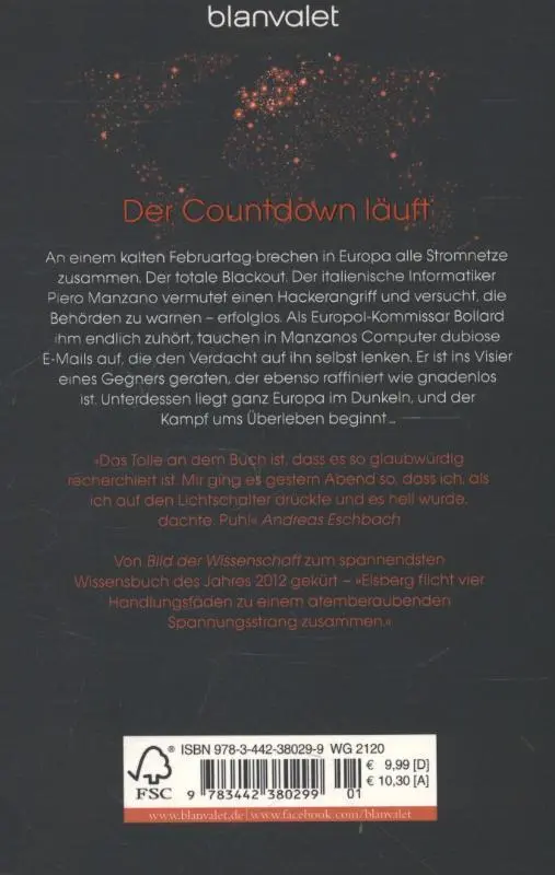 Rückseite: 9783442380299 | BLACKOUT - Morgen ist es zu spät | Marc Elsberg | Taschenbuch | 832 S.